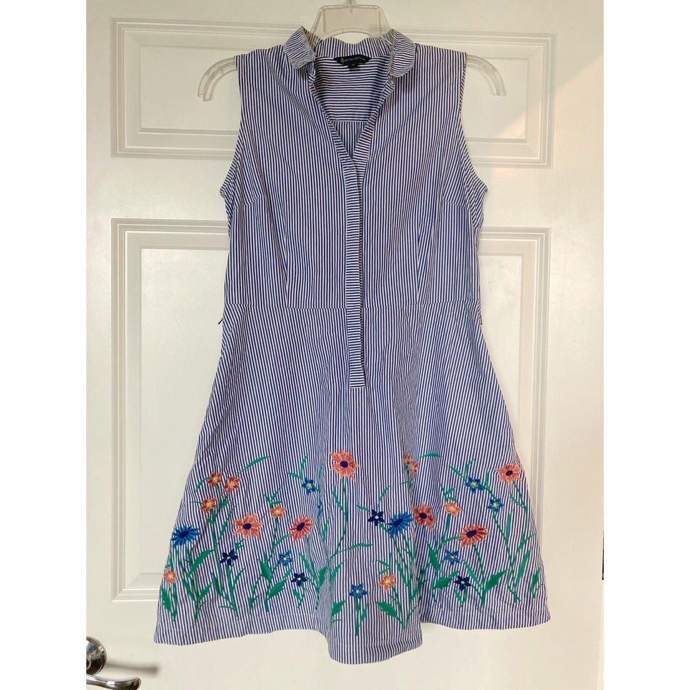 Linen Embroidered Floral Summer Dress